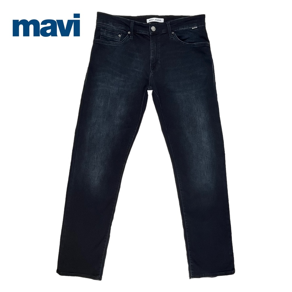 Mavi Men’s 32 Zach Straight Leg Dark Wash Stretch Denim Jeans